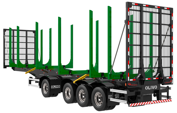 Semirreboque Florestal com 4 Eixos